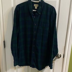 L.L. Bean Scotch Plaid Flannel Traditional Fit Men’s Size XL Button Down Shirt